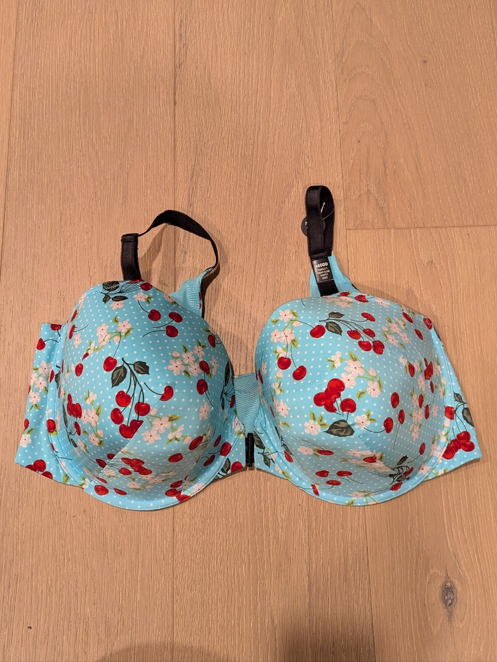 Aqua Cherry Print Bra